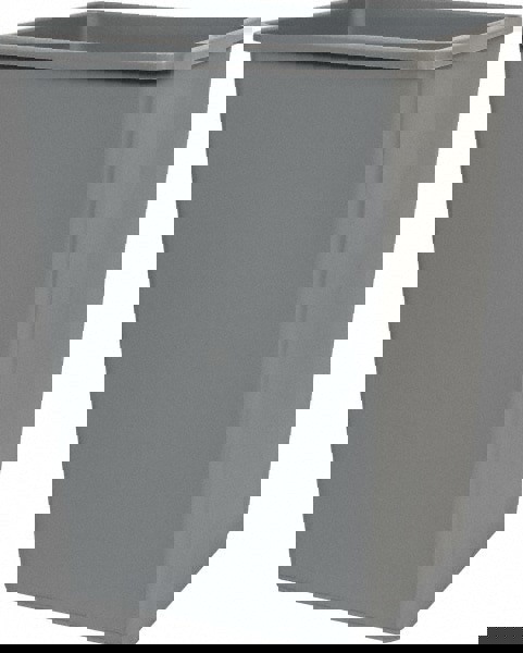 Untouchable Square Waste Receptacle, 35 gal, Plastic, Gray